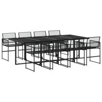 9-delige Tuinset poly rattan zwart - thumbnail
