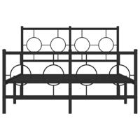 Bedframe met hoofd- en voeteneinde metaal zwart 120x190 cm - thumbnail