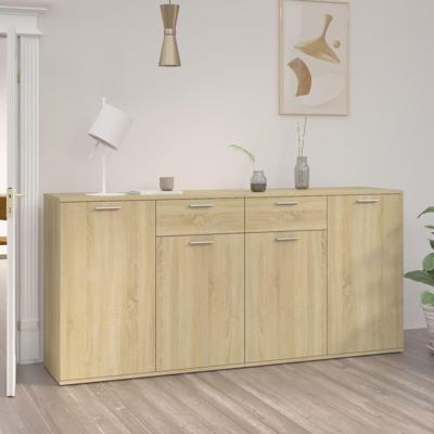 Dressoir 160x36x75 cm bewerkt hout sonoma eikenkleurig