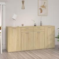 Dressoir 160x36x75 cm bewerkt hout sonoma eikenkleurig - thumbnail
