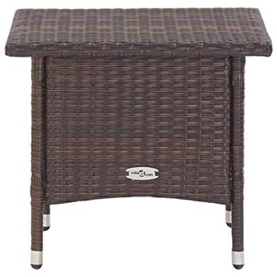 VidaXL Theetafel 50x50x47 cm poly rattan bruin VidaXL Theetafel 50x50x47 cm poly rattan bruin