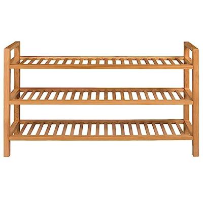 Schoenenrek met 3 schappen 100x27x59,5 cm massief eikenhout