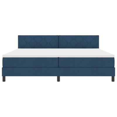 Boxspring bed met matras met hoofdeinde Blauw 200 x 200 cm Stof
