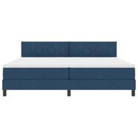 Boxspring bed met matras met hoofdeinde Blauw 200 x 200 cm Stof - thumbnail