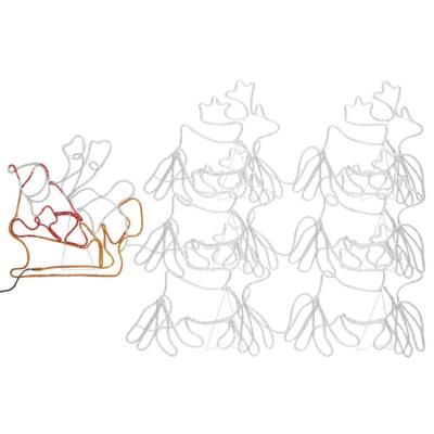 vidaXL Kerstverlichting 6 rendieren en slee 2160 LED's XXL 7 m