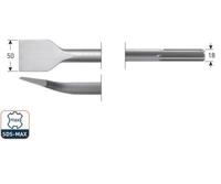 Rotec SDS-MAX Tegelbeitel gebogen 50x300mm - 2151025 - 215.1025 - thumbnail
