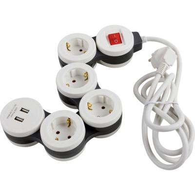 Heitronic 500003 Stekkerdoos met schakelaar 4-voudig Wit Randaarde stekker 1 stuk(s) Heitronic 500003 Stekkerdoos met schakelaar 4-voudig Wit Randaarde stekker 1 stuk(s)