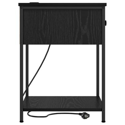 Bedside kasten 2 pcs Zwart eiken 42 x 41 x 56 cm Bewerkt hout