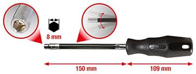 KS Tools 911.1128 Dopschroevendraaier Sleutelbreedte (metrisch): 8 mm