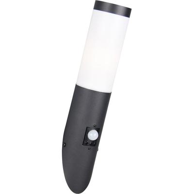 LED Tuinverlichting - Wandlamp Buitenlamp - Trion Toto - E27 Fitting - met Bewegingssensor - IP44 - Mat Zwart - RVS