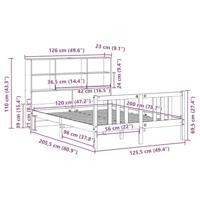 Bed met boekenkast zonder matras massief grenenhout 120x200 cm - thumbnail