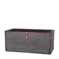 Capi Nature Rib NL 73x39x32cm rechthoekige plantenbak antraciet - thumbnail