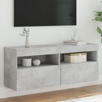 Tv-wandmeubel met LED-verlichting 100x30x40 cm betongrijs - thumbnail