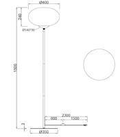 Trio VloerlampFomento Ø 40cm - zwart met wit glas - 463100132 - thumbnail