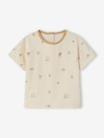 Geborduurd T-shirt babyjongen van biologisch katoen ecru - thumbnail