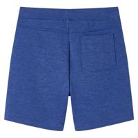 Kindershorts met trekkoord 116 gemleerd blauw - thumbnail