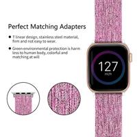 Canvas nylon bandje - Paars - Geschikt voor Apple Watch 44mm / 45mm / 46mm / 49mm - thumbnail