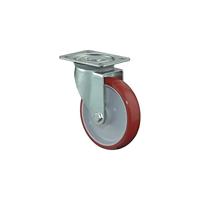 BS Rollen Zwenkwiel | wiel-d. 150 mm draagvermogen 240 kg | polyurethaan | plaat L135xB110 mm verf wiel rood | 1 stuk - L400.B31.150 L400.B31.150 - thumbnail