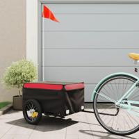Fietstrailer 30 kg ijzer zwart en rood - thumbnail