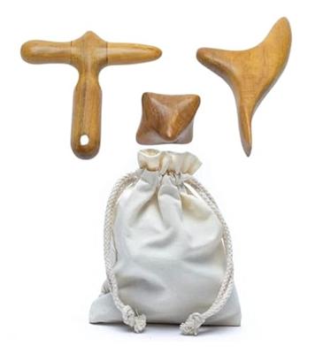 Houten Massage Set voor lichaam, gezicht, hand en voet