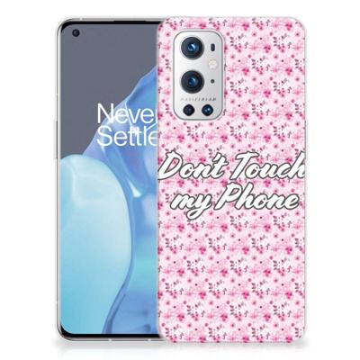 OnePlus 9 Pro Silicone-hoesje Flowers Pink DTMP OnePlus 9 Pro Silicone-hoesje Flowers Pink DTMP