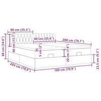 Ottoman bed met matrassen en LED's 180x200cm stof zwart - thumbnail