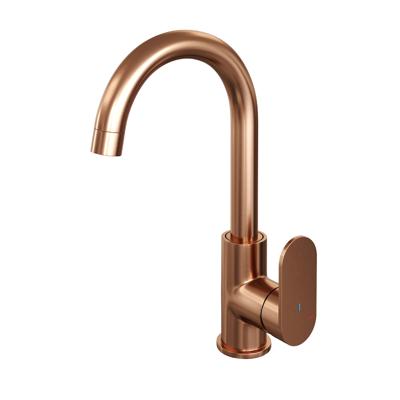 Wastafelmengkraan Brauer Copper Edition Coldstart Opbouw Hoog Gebogen Platte Hendel Geborsteld Koper PVD Wastafelmengkraan Brauer Copper Edition Coldstart Opbouw Hoog Gebogen Platte Hendel Geborsteld Koper PVD