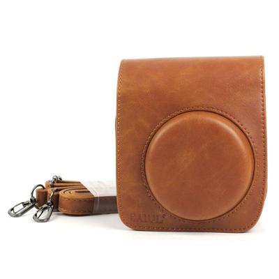 PU lederen camera beschermende tas voor FUJIFILM Instax mini 90 camera met verstelbare schouderriem (bruin)