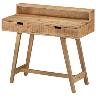 VidaXL Bureau 100x45x90 cm massief ruw mangohout