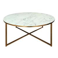 Salontafel Ostana - wit/brons - Ø80x45 cm - thumbnail