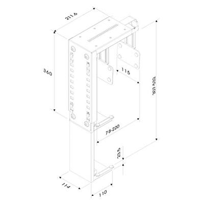 Neomounts CPU-D100BLACK CPU-D100BLACK PC-houder Onder tafel Zwart Belastbaar tot: 30 kg