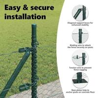 VidaXL Afrasteringspaal groen 25 x 0,5 m (36 mm gaas) staal - thumbnail