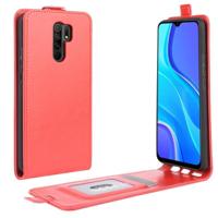 Voor Xiaomi Redmi 9 R64 Texture Single Vertical Flip Leather Protective Case met Card Slots & Photo Frame(Red) - thumbnail