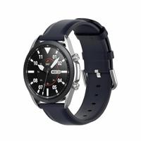 By Qubix - Compatible met Garmin Forerunner 55/245 / 645 - Classic leren bandje - Donkerblauw - Compatible Garmin bandje - Bandbreedte: 20mm - thumbnail