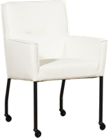 Witte leren moderne eetkamerstoel Lucky - Toledo Leer Purewhite (wit leer) - thumbnail