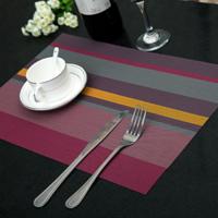2 PC'S keuken dinning tabel placemat servetten hittebestendig PVC Stripe mat placemats Manteles doilies Coaster Cup pad (paars) - thumbnail