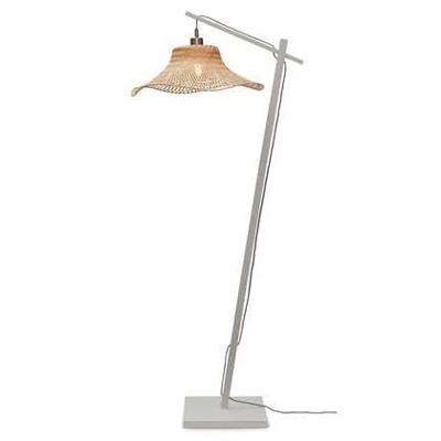 GOOD&MOJO Vloerlamp 'Ibiza' Bamboe, 150cm, kleur Wit/Naturel GOOD&MOJO Vloerlamp 'Ibiza' Bamboe, 150cm, kleur Wit/Naturel