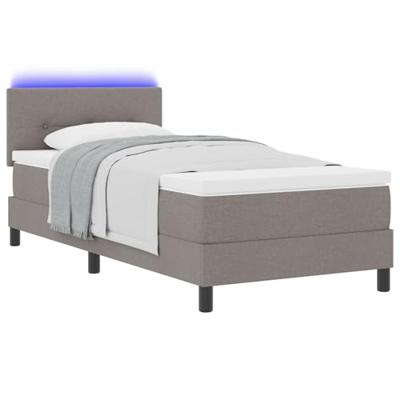 boxspring bed met matras & LED taupe 80x200 cm stof