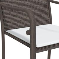 Tuinstoelen 4 st met kussens 56x59x84 cm poly rattan bruin - thumbnail