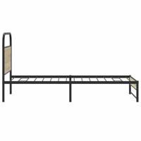 Bedframe zonder matras bewerkt hout gerookt eiken 90x190 cm - thumbnail