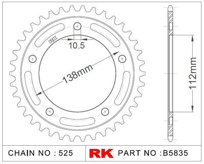 RK Chain wheel 525 45z steel silver