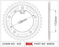 RK Chain wheel 525 45z steel silver - thumbnail