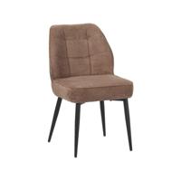 LABEL51 Eetkamerstoel Liam - Taupe - Egon - Zwart Metalen Frame - thumbnail