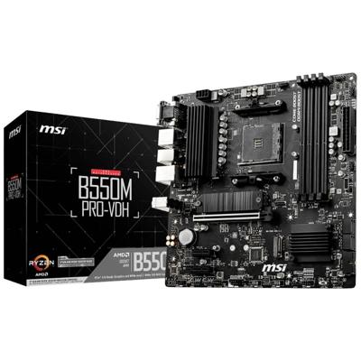 MSI B550M PRO-VDH Moederbord Socket AMD AM4 Vormfactor Micro-ATX Moederbord chipset AMD® B550 MSI B550M PRO-VDH Moederbord Socket AMD AM4 Vormfactor Micro-ATX Moederbord chipset AMD® B550