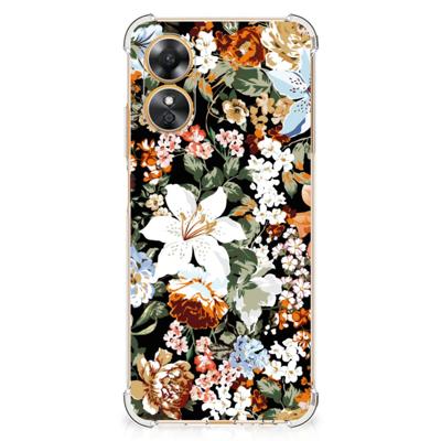 Case voor OPPO A17 Dark Flowers