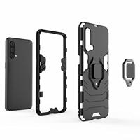 Lunso - Armor backcover hoes met ringhouder - OnePlus Nord CE - Zwart - thumbnail