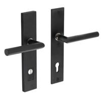 Intersteel | Veiligheidsbeslag met kerntrekbeveiliging profielcilindergat | Rechthoekig | Achterdeurbeslag | Mat Zwart - thumbnail