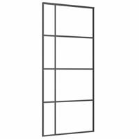 Schuifdeur met beslagset 90x205 cm ESG glas zwart - thumbnail