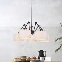 its about RoMi Hanglamp 'Amsterdam' Met stoffen kap, 5-lamps, kleur Wit - thumbnail