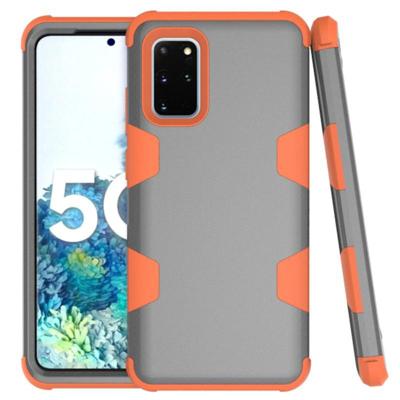 Voor Samsung Galaxy S20 + 5G Contrast Kleur Silicone + PC Shockproof Case (Grijs + Oranje)